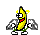 Emoticon Banana angel bailando