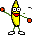 Emoticon Banana haciendo ejercicios