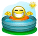 Emoticon Jogando no piscina
