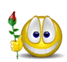 Emoticon dando uma flor