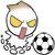Emoticon Onion Head jugando al fútbol