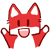 Emoticon Red Fox très heureux