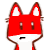 Emoticon Red Fox dúvida, ele pensa e ele não sabe