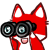 Emoticon Red Fox espionnage avec des jumelles