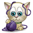 Emoticon Cat playing with wool ball