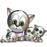 Emoticon Familia de gatos