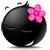 Emoticon Blacky blume im kopf