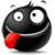 Emoticon Blacky lengua afuera