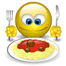 Emoticon Comer esparguete, macarrão
