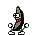 Emoticon Banana cinza dançando