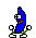 Emoticon Banana azul bailando