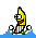 Emoticon ビーチでのバナナダンス