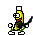 Emoticon Bananen bärtigen tanzen
