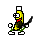 Emoticon Banana barbuto danza