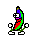 Emoticon 바나나 여러 가지 빛깔의 춤
