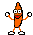 Emoticon banana anaranjada bailando