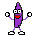 Emoticon Banana violeta dançar