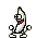 Emoticon Banana white dancing