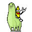Banana riding a monster
