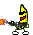 Emoticon Banana tiro pistola