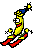 Emoticon Banana dancing in ski