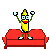 Emoticon Bananen tanzen auf der Couch
