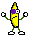 Emoticon Bananen mit einem blauen Auge davon