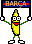 Emoticon Banana with flag of Barcelona