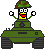 Emoticon Banana em um tanque de guerra
