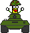 Emoticon Banana in un serbatoio di guerra