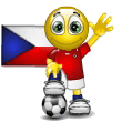 Emoticon フットボール - チェコ共和国の旗