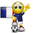 Emoticon Fußball - Die Fahne von Frankreich