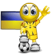 Emoticon Football - Drapeau de l'Ukraine
