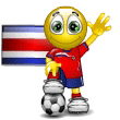 Emoticon Fußball - Flagge von Costa Rica