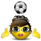 Emoticon Fußball - ball und kopf