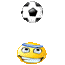 Emoticon Fußball spielen des balles