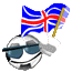 Emoticon サッカー - 旗イギリスとボール