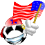 Emoticon Fútbol - bandera de estados unidos