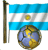 Emoticon Fußball - Die Fahne von Argentinien