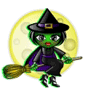 Emoticon Witch flying in his broom