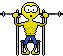 Emoticon levantando pesas en el gimnasio