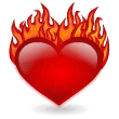 Emoticon Grande coração em chamas