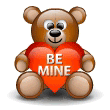 Emoticon bear heart, teddy be mine