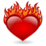 Emoticon heart in flames