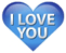 Emoticon corazón azul te amo