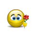 Emoticon giving a rose