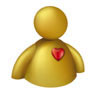Emoticon MSN amarillo corazón