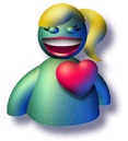 Emoticon MSN blonde en amour