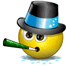Emoticon Celebrating with a cornet