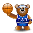 Emoticon bear basketball